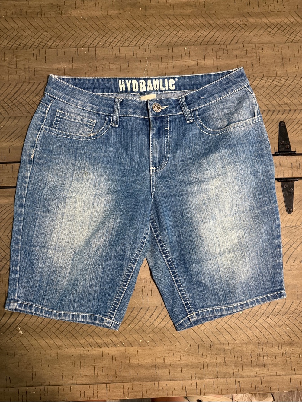 Hydraulic Women's Faded Blue Denim Jean Shorts